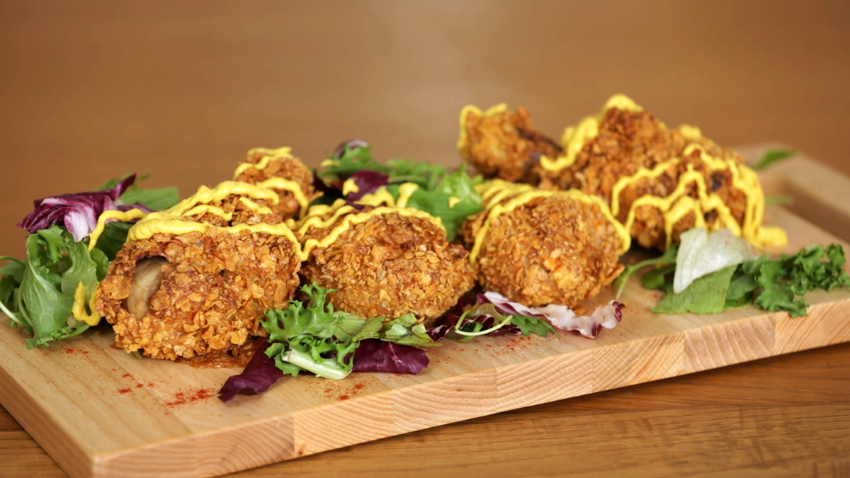 [:el]Μπουτάκια Κοτόπουλο με Μουστάρδα & Νυφάδες Καλαμποκιού[:en]Chicken legs with mustard & corn flakes[:]